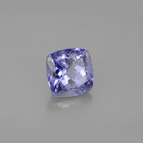 Tanzanita azul natural 1,46ct, almofada cortada, VS