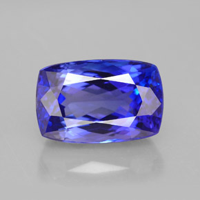 Tanzanita azul natural 7,21ct, almofada cortada, VVS