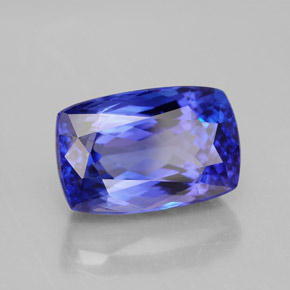 Tanzanita azul natural 7,21ct, almofada cortada, VVS