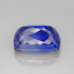 Tanzanita azul natural 7,21ct, almofada cortada, VVS