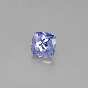 Tanzanita azul natural 1,11ct, almofada cortada, VVS