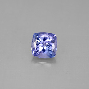Tanzanita azul natural 1,27ct, almofada cortada, VVS-VS