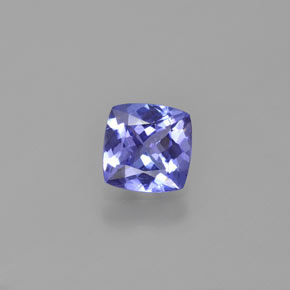 Tanzanita azul natural 0,90ct, almofada cortada, VVS