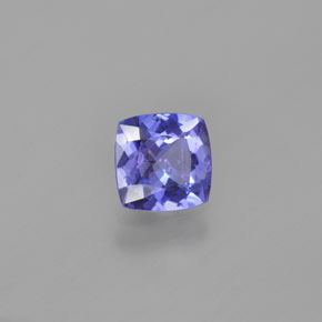 Tanzanita azul natural 0,90ct, almofada cortada, VVS