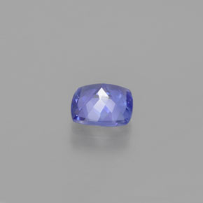 Tanzanita azul natural 0,90ct, almofada cortada, VVS