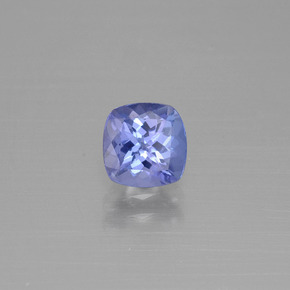 Tanzanita azul natural 1,08ct, almofada cortada, VVS