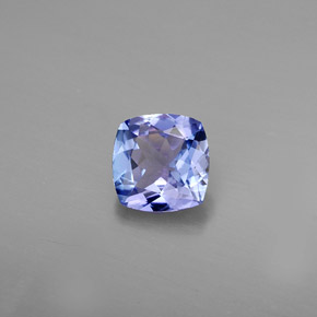 Tanzanita azul natural 0,81ct, almofada cortada, VVS