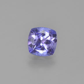 Tanzanita azul natural 0,91ct, almofada cortada, VVS-VS