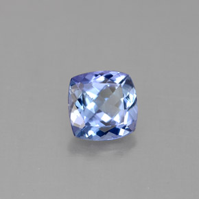 Tanzanita azul natural 1,06ct, almofada cortada, VVS