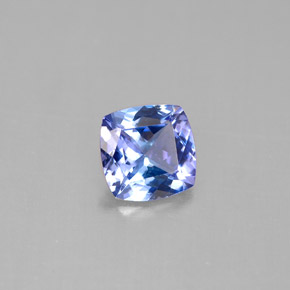 Tanzanita azul natural 0,86ct, almofada cortada, VVS