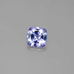 Tanzanita azul natural 0,84ct, almofada cortada, VVS