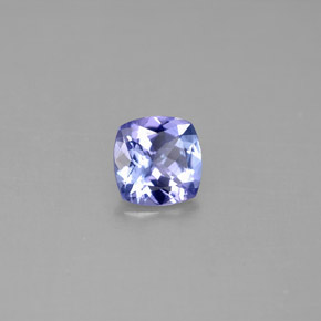 Tanzanita azul natural 0,84ct, almofada cortada, VVS