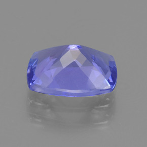Tanzanita azul natural 1,39ct, almofada cortada, VVS