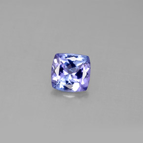Tanzanita azul natural 0,86ct, almofada cortada, VVS