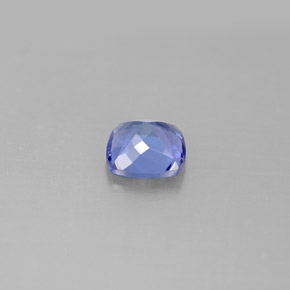 Tanzanita azul natural 0,96ct, almofada cortada, VVS