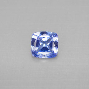 Tanzanita azul natural 0,90ct, almofada cortada, VS