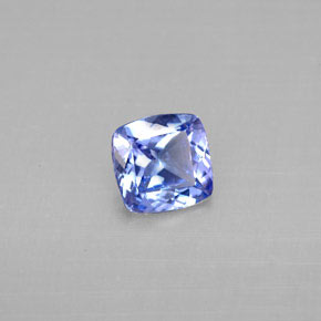 Tanzanita azul natural 0,90ct, almofada cortada, VS