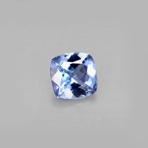 Tanzanita azul natural 0,91ct, almofada cortada, VS