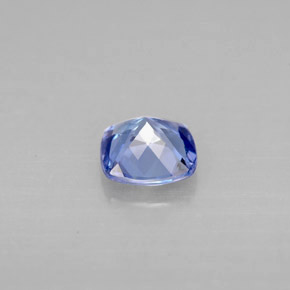 Tanzanita azul natural 0,91ct, almofada cortada, VS