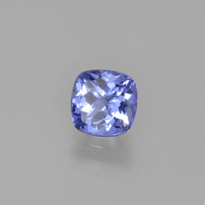 Tanzanita azul natural 0,94ct, almofada cortada, VS