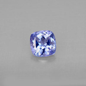 Tanzanita azul natural 0,84ct, almofada cortada, VVS