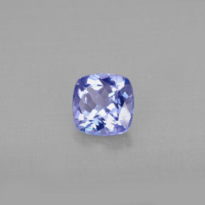 Tanzanita azul natural 0,84ct, almofada cortada, VVS