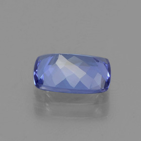 Tanzanita azul natural 1,40ct, almofada cortada, VVS-VS