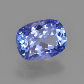 Tanzanita azul natural 1,35ct, almofada cortada, VS