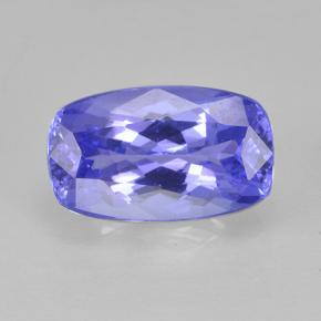 Tanzanita azul natural 1,24ct, almofada cortada, VVS