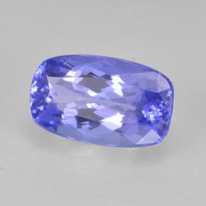 Tanzanita azul natural 1,24ct, almofada cortada, VVS