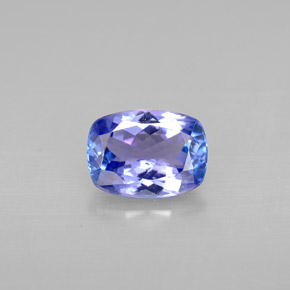 Tanzanita azul natural 1,07ct, almofada cortada, VVS-VS