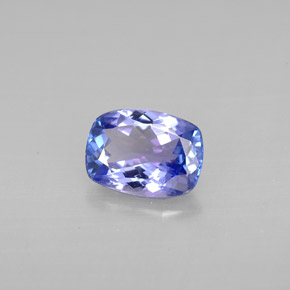 Tanzanita azul natural 1,07ct, almofada cortada, VVS-VS