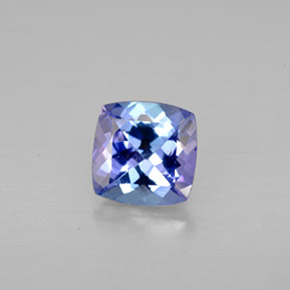 Tanzanita azul natural 1,19ct, almofada cortada, VS-SI