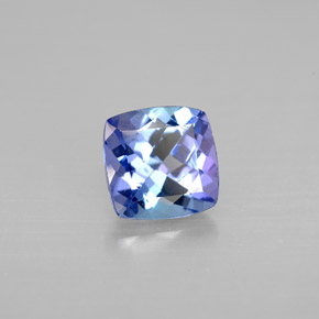 Tanzanita azul natural 1,19ct, almofada cortada, VS-SI