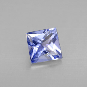 Tanzanita azul natural 0,91ct, quadrado, VVS-VS