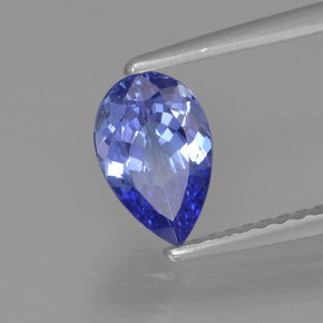 Tanzanita azul natural 0,96ct, formato de pêra, VVS-VS