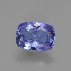 Tanzanita azul natural 1,28ct, almofada cortada, VS