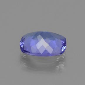 Tanzanita azul natural 1,28ct, almofada cortada, VS