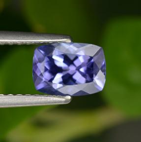 Tanzanita violeta natural 1,13ct, almofada cortada, VVS