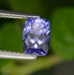 Tanzanita violeta natural 1,13ct, almofada cortada, VVS