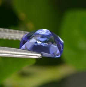Tanzanita violeta natural 1,13ct, almofada cortada, VVS