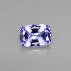 Tanzanita violeta natural 0,93ct, almofada cortada, VVS