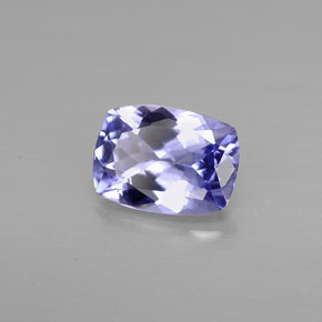 Tanzanita violeta natural 0,93ct, almofada cortada, VVS