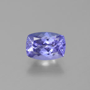 Tanzanita violeta natural 0,96ct, almofada cortada, VVS