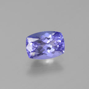 Tanzanita violeta natural 0,96ct, almofada cortada, VVS