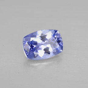Tanzanita violeta natural 0,93ct, almofada cortada, VVS