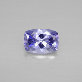 Tanzanita violeta natural 0,81ct, almofada cortada, VVS