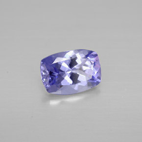 Tanzanita violeta natural 0,81ct, almofada cortada, VVS
