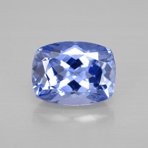 Tanzanita azul natural 1,78ct, almofada cortada, VVS-VS