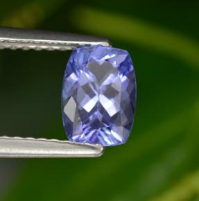 Tanzanita azul natural 0,99ct, almofada cortada, VVS-VS